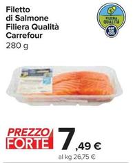 Offerta per Carrefour - Filetto Di Salmone Filiera Qualità a 7,49€ in Carrefour Express