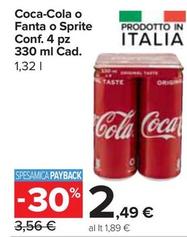 Offerta per Coca-Cola/Fanta/Sprite a 2,49€ in Carrefour Express