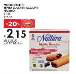 Offerta per Nattura - Mirtillo Biscuit Senza Zuccheri Aggiunti a 2,15€ in Bennet