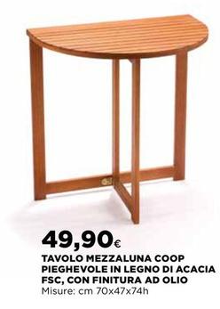 Offerta per Coop - Tavolo Mezzaluna Pieghevole In Legno Di Acacia Fsc, Con Finitura Ad Olio a 49,9€ in Ipercoop