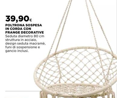 Offerta per Poltrona Sospesa In Corda Con Frange Decorative a 39,9€ in Ipercoop