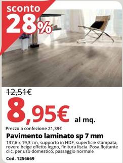 Offerta per Pavimento Laminato Sp 7 Mm a 8,95€ in Bricoio