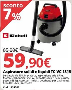 Offerta per Aspiratore Solidi E Liquidi TC-Vc 1815 a 59,9€ in Bricoio