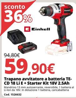 Offerta per Trapano Avvitatore A Batteria Tecd 18 Li E + Starter Kit 18v 2.5ah a 59,9€ in Bricoio
