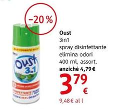 Offerta per Oust - 3in1 Spray Disinfettante Elimina Odori a 3,79€ in dm