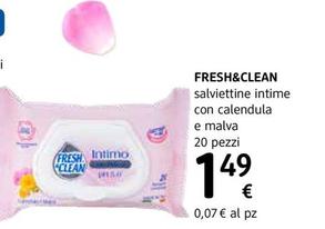 Offerta per Fresh & Clean - Salviettine Intime Con Calendula E Malva 20 Pezzi a 1,49€ in dm