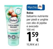 Offerta per Balea - Balsamo Nutriente Per Piedi E Unghie Con Olio Di Jojoba E Avocado100 Ml a 1,59€ in dm
