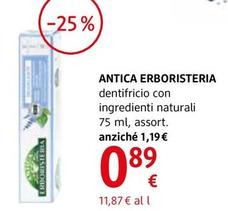 Offerta per Antica Erboristeria - Dentifricio Con Ingredienti Naturali a 0,89€ in dm