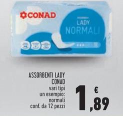 Offerta per Conad - Assorbenti Lady a 1,89€ in Conad City