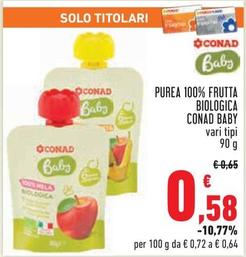 Offerta per Conad - Purea 100% Frutta Biologica Baby a 0,58€ in Conad City