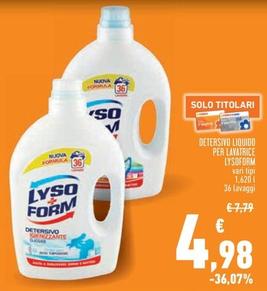 Offerta per Lysoform - Detersivo Liquido Per Lavatrice a 4,98€ in Conad Superstore