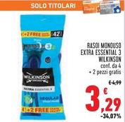 Offerta per Wilkinson Sword - Rasoi Monouso Extra Essential 3 a 3,29€ in Conad Superstore