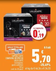 Offerta per Lollo Caffè - Capsule Caffe Compatibili Nespresso a 5,7€ in Conad Superstore