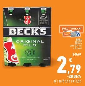 Offerta per Becks - Birra a 2,79€ in Conad Superstore