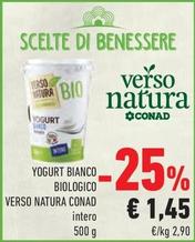 Offerta per Conad - Yogurt Bianco Biologico Verso Natura a 1,45€ in Conad City