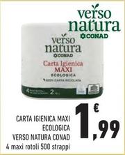 Offerta per Conad - Carta Igienica Maxi Ecologica Verso Natura a 1,99€ in Margherita Conad