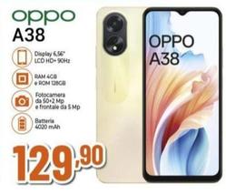 Offerta per Oppo - A38 4g Smartphone, Ai Doppia Fotocamera 50+2mp, Selfie 5mp, Display 6.56” 90hz Lcd Hd+, 5000mah, Ram 4 (esp 1gb/2gb/4gb)+rom 128gb (esp1tb), Ip54, [versione Italia],glowing Gold a 129,9€ in Pancani