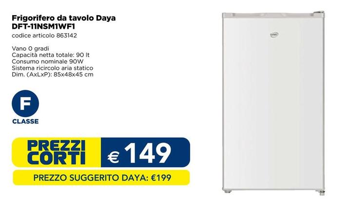 Offerta per Daya - Frigorifero Da Tavolo  DFT-11NSM1WF1 a 149€ in Esselunga