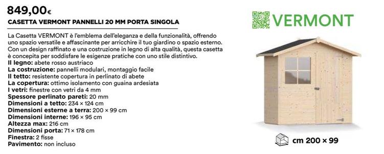 Offerta per Vermont - Casetta Pannelli 20 MM Porta Singola a 849€ in Ipercoop