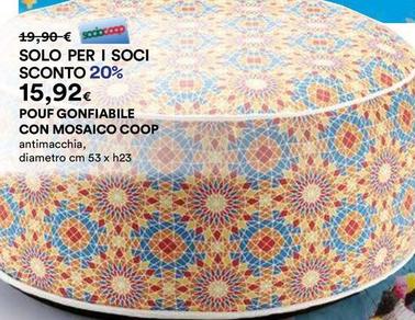 Offerta per Coop - Pouf Gonfiabile Con Mosaico a 15,92€ in Ipercoop