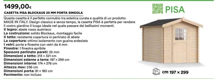 Offerta per Pisa - Casetta Blockaus 25 MM Porta Singola a 1499€ in Ipercoop