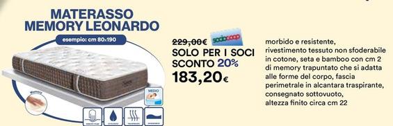 Offerta per Leonardo - Materasso Memory a 183,2€ in Ipercoop
