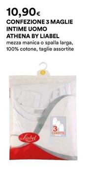 Offerta per Liabel - Confezione 3 Maglie Intime Uomo Athena a 10,9€ in Ipercoop