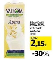 Offerta per Valsoia - Bevanda Di Avena 100% Vegetale a 2,15€ in Coop