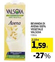Offerta per Valsoia - Bevanda Di Avena 100% Vegetale a 1,59€ in Coop