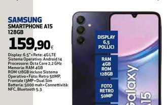 Offerta per Samsung - Smartphone A15 128GB  a 159,9€ in Ipercoop