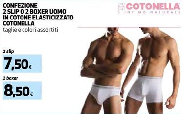 Offerta per Cotonella - Confezione 2 Slip O 2 Boxer Uomo In Cotone Elasticizzato a 7,5€ in Ipercoop