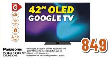 Offerta per Panasonic - Tv Oled 4k Uhd 42"tx42mz800e a 849€ in Ipercoop