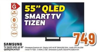Offerta per Samsung - Series 7 Tv Qe55q70catxzt Qled 4k, Smart Tv 55" Processore Quantum 4k, Ots Lite, Titan Gray 2023 a 749€ in Ipercoop