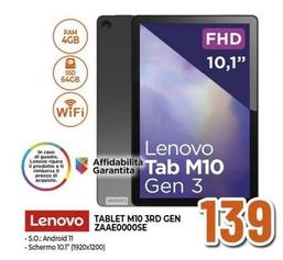 Offerta per Lenovo - Tablet M10 3rd Gen Zaaeoooose a 139€ in Ipercoop