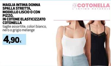 Offerta per Cotonella - Maglia Intima Donna Spalla Stretta, Modello Liscio O Con Pizzo, In Cotone Elasticizzato a 4,9€ in Ipercoop