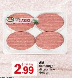 Offerta per Aia - Hamburger Di Tacchino a 2,99€ in Crai