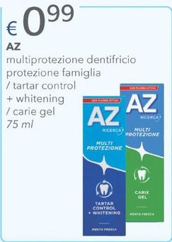 Offerta per Az - Multiprotezione Dentifricio Protezione Famiglia / Tartar Control + Whitening / Carie Gel a 0,99€ in Acqua & Sapone