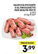 Offerta per Salsicce a 3,99€ in Pam