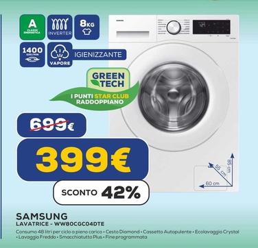 Offerta per Samsung - Lavatrice - WW80CGC04DTE  a 399€ in Euronics