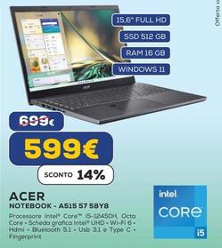 Offerta per Acer - Notebook-A515 57 58Y8 a 599€ in Euronics