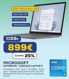Offerta per Microsoft - Notebook-Surface Laptop 5 a 899€ in Euronics