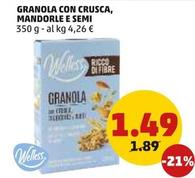 Offerta per Welless - Granola Con Crusca, Mandorle E Semi a 1,49€ in PENNY