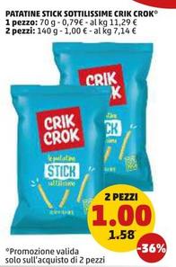 Offerta per Crik Crok - Patatine Stick Sottilissime a 1€ in PENNY