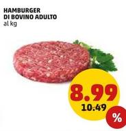 Offerta per Hamburger Di Bovino Adulto a 8,99€ in PENNY