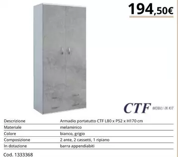 Offerta per  Ctf - Armadio Portatutto a 194,5€ in Bricoio