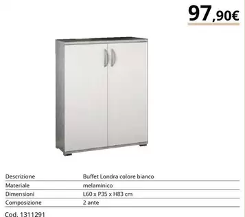 Offerta per Buffet Londra Colore Blanco Melamínico a 97,9€ in Bricoio