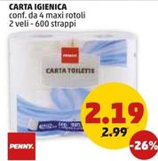 Offerta per Penny - Carta Igienica a 2,19€ in PENNY
