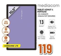 Offerta per Mediacom - Tablet Azimut 4 MSP1AZ46  a 119€ in Expert
