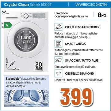 Offerta per Samsung - Crystal Clean Serie 5000T WW80CGC04DTH a 399€ in Expert