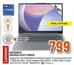 Offerta per Lenovo - Notebook Ideapad Slim 3 15IRU8 a 799€ in Expert